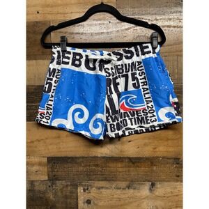 AussieBum Mens Blue White Graphic Print Swim Trunks Board Shorts Australia XL